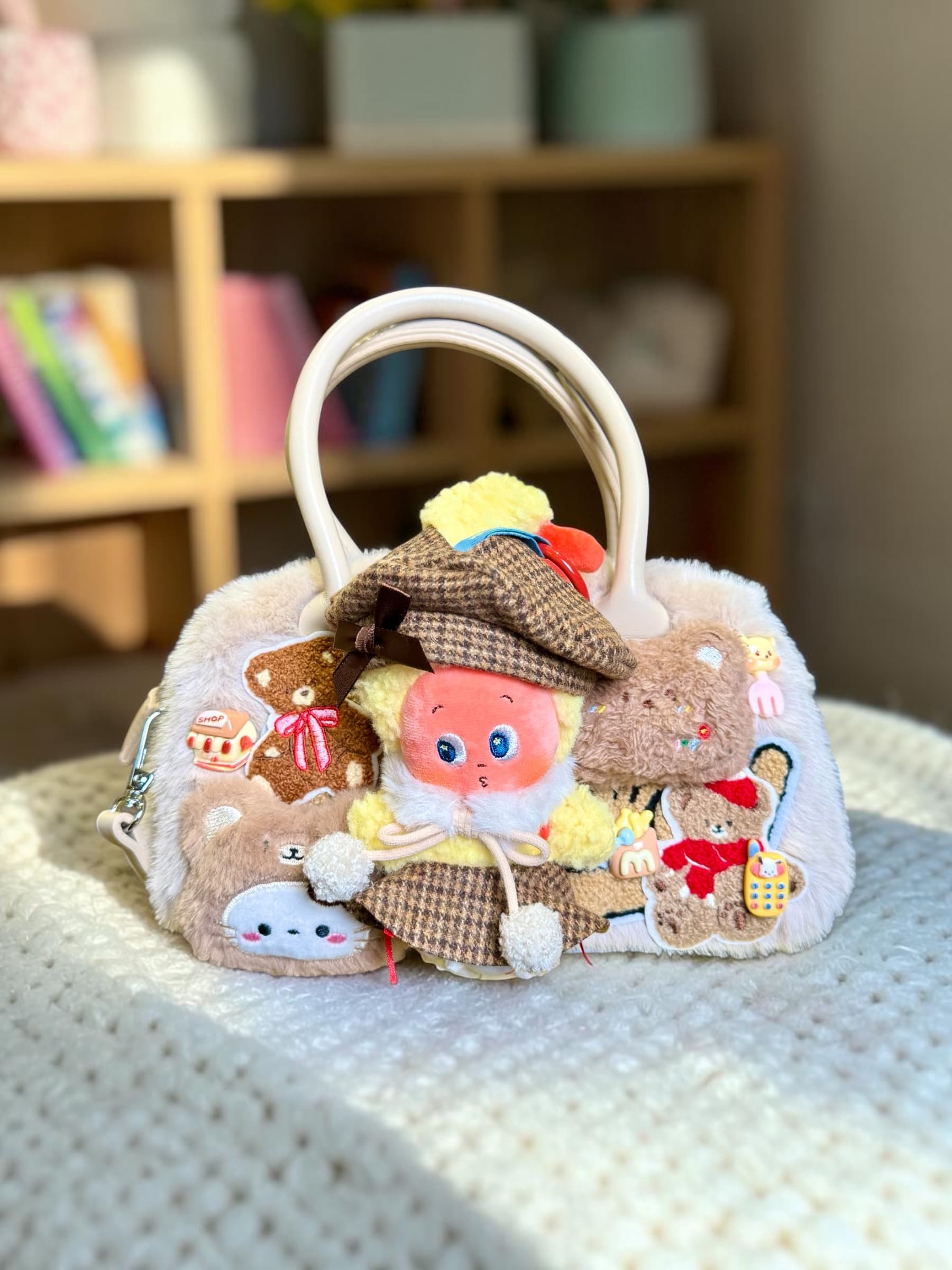 Nerdy Cupid Twinkle Fluffy Brown Crossbody Bag