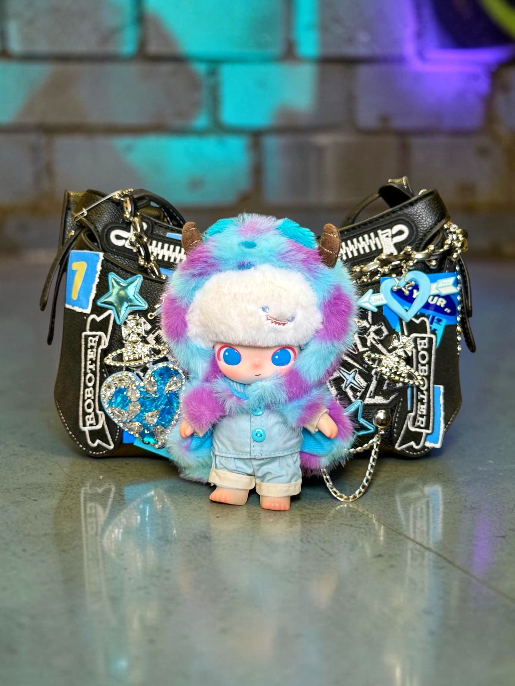 Sulley Dimoo Black & Blue Shoulder & Crossbody Bag — image 1