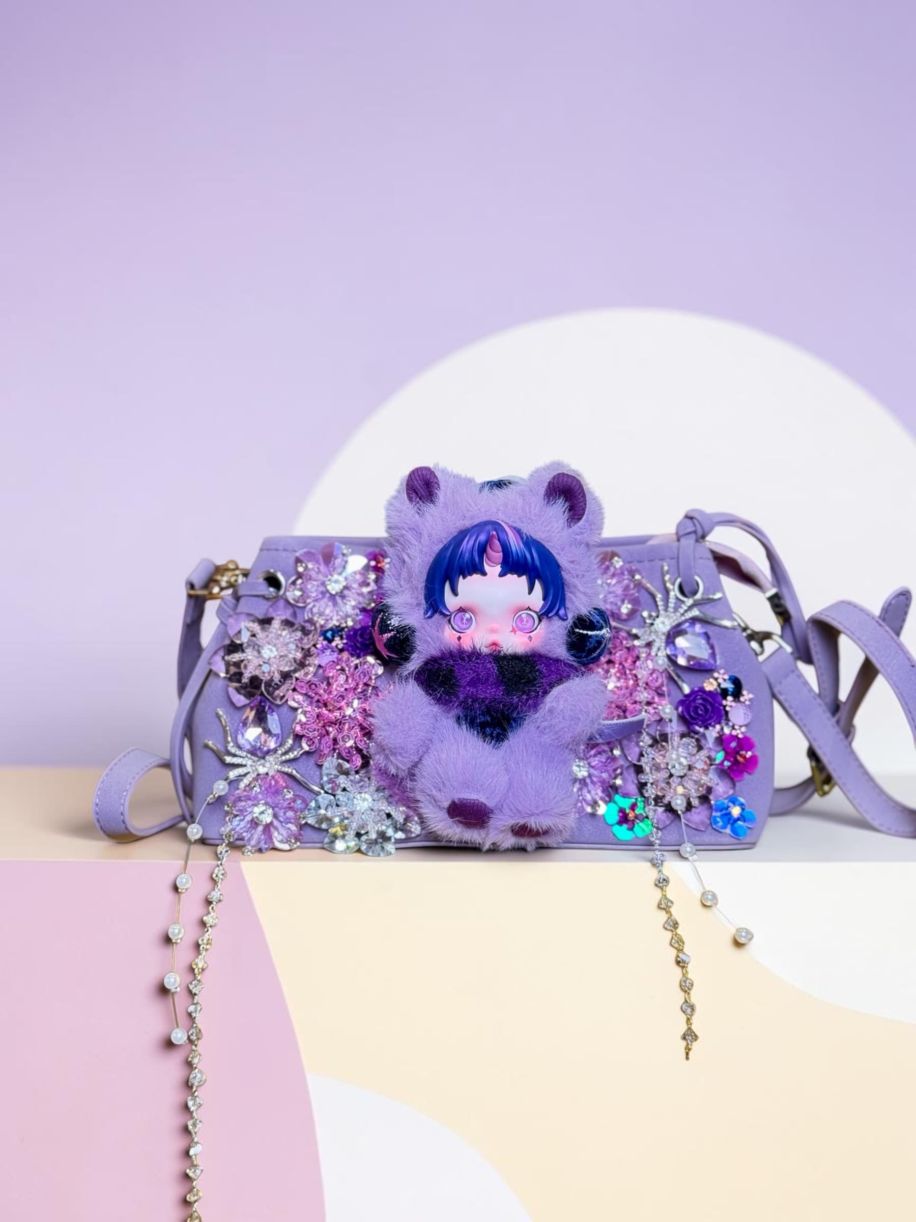 Twilight Sparkle Skullpanda Purple Clutch & Crossbody Bag