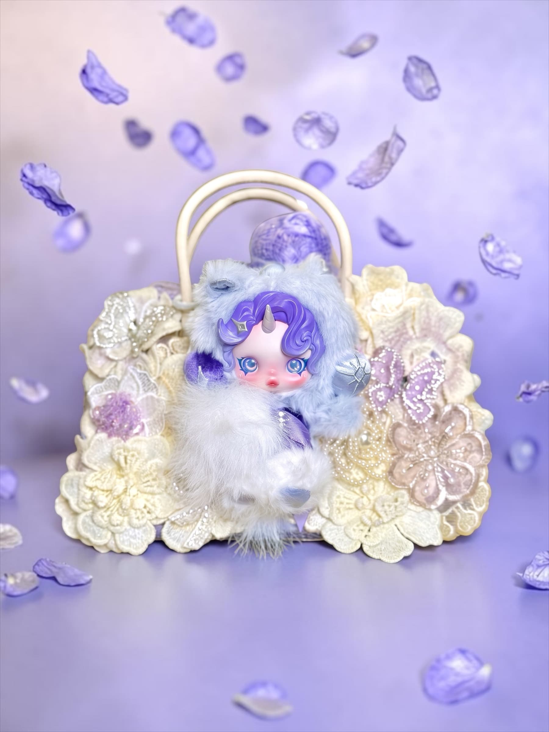 Rarity Skullpanda Medium White Purple Crossbody Bag