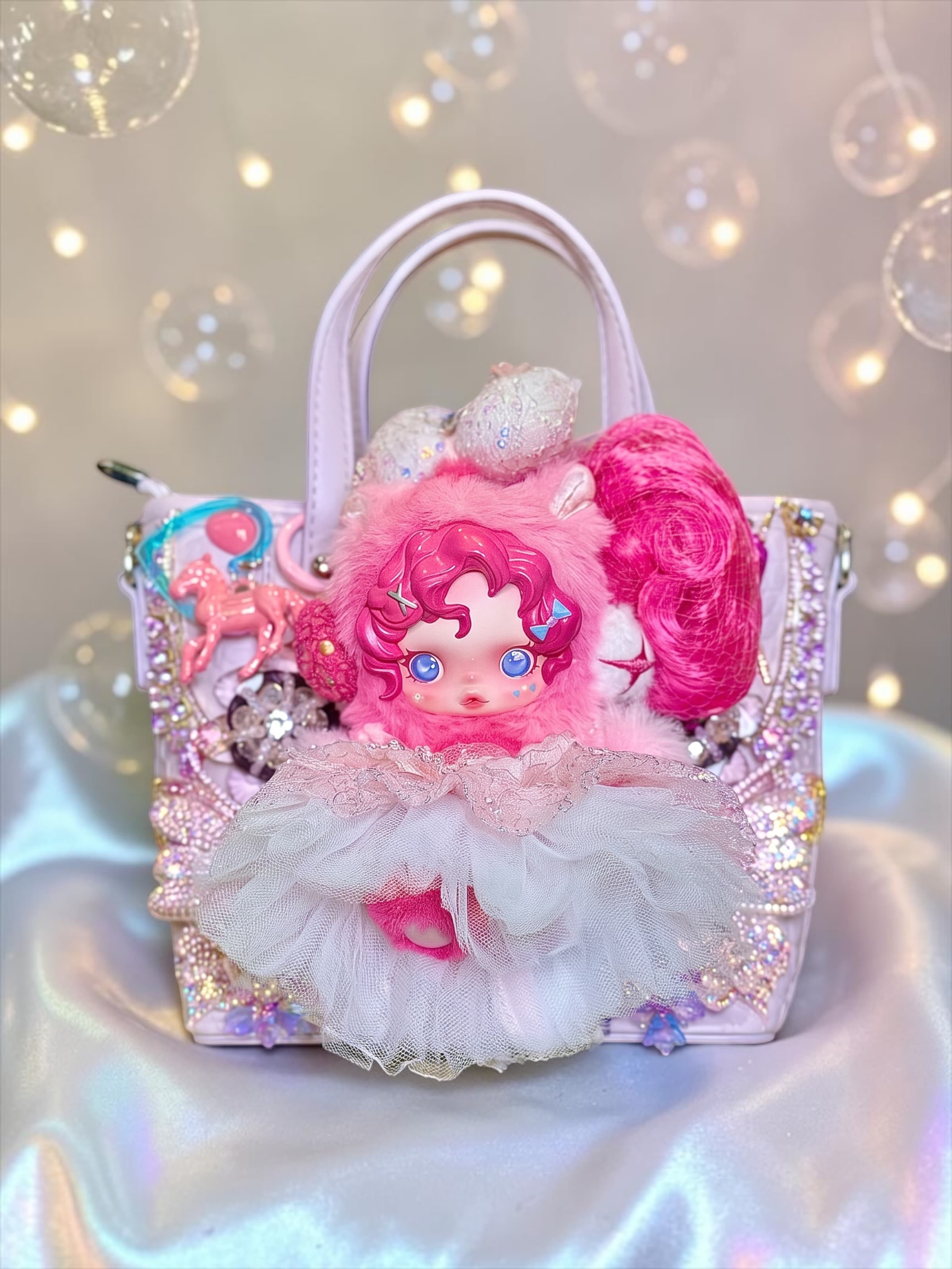 Pinkie Pie Skullpanda Pink & Purple Crossbody Bag