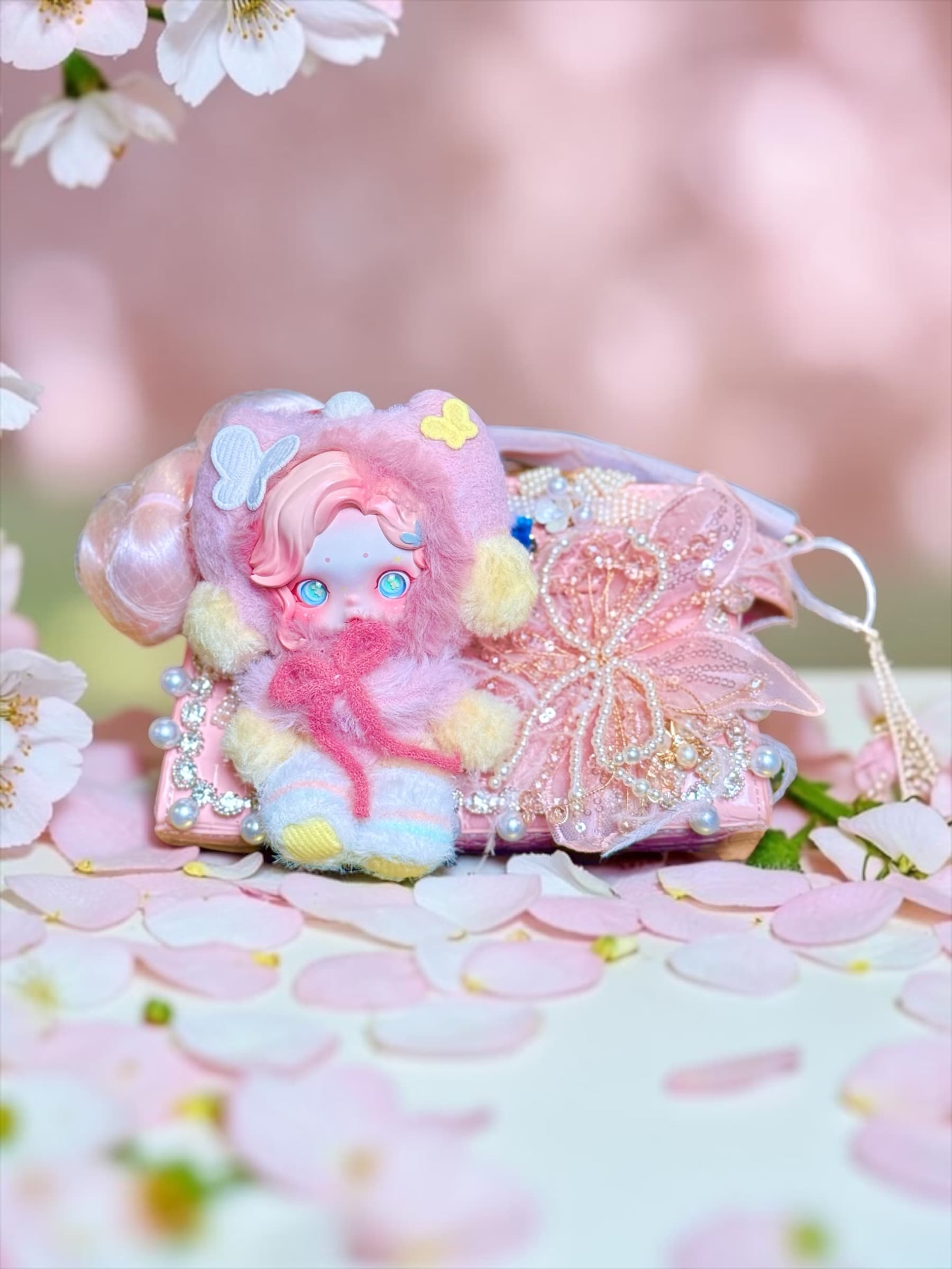 Fluttershy Skullpanda Pink Crossbody Bag