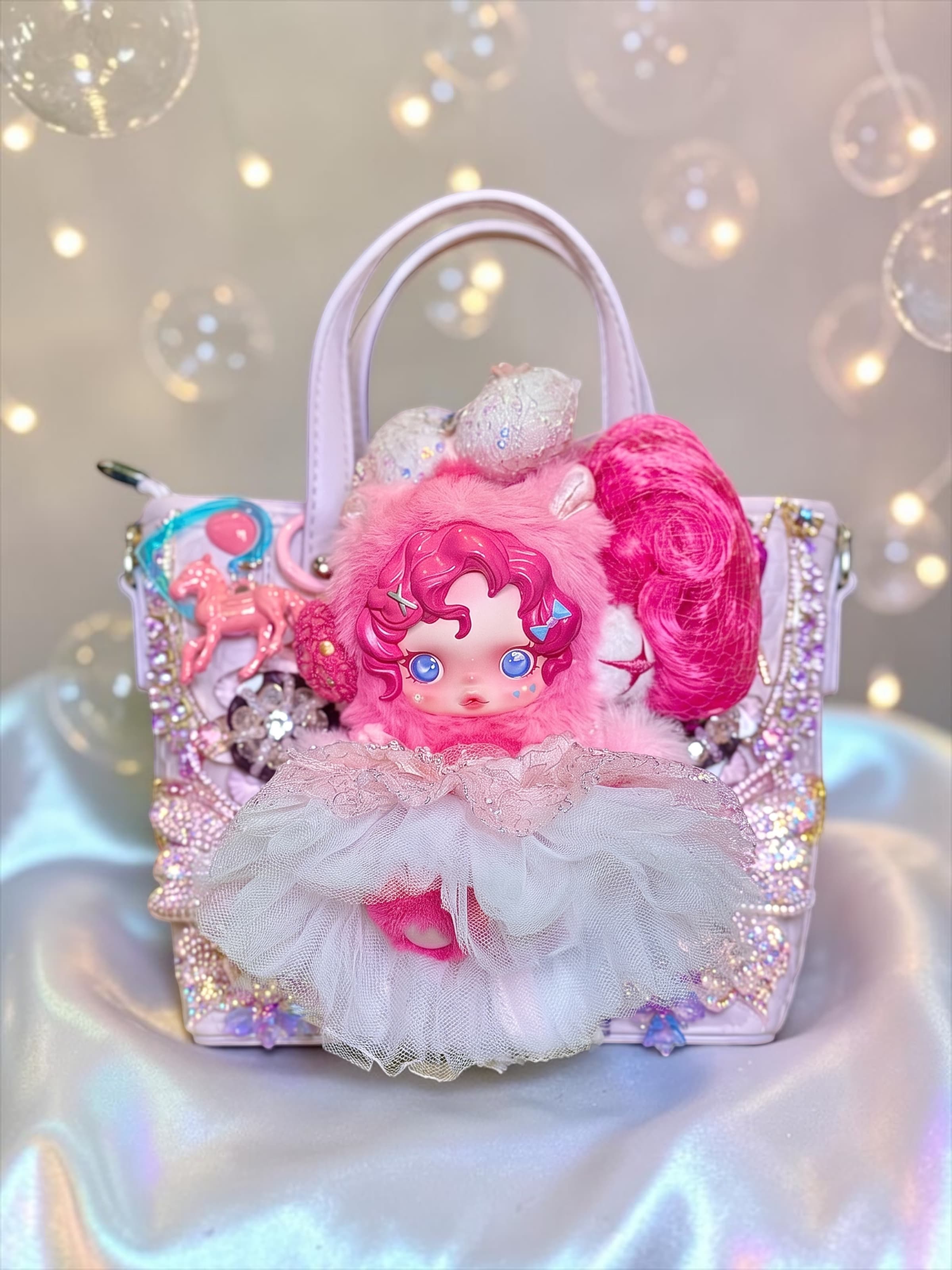 Pinkie Pie Skullpanda Pink & Purple Crossbody Bag